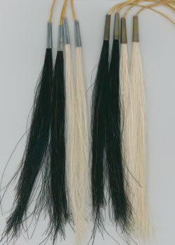 8" Horse Hair Scalp Locks Black or White Native Tribal Crafts Pow Wow Regalia White/Tin