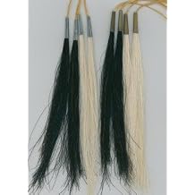 8" Horse Hair Scalp Locks Black or White Native Tribal Crafts Pow Wow Regalia White/Brass