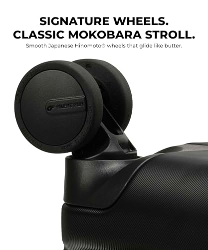Image of MOKOBARA Access Trunk Luggage Expandable Trolley Bag-77cm(105L expands Upto 115L),Polycarbonate Hardshell,Flat-Top Opening,TSA Lock,8 Silent Wheels,for 15+ Day Trip,Black&Yellow(Money Moves Sunray)