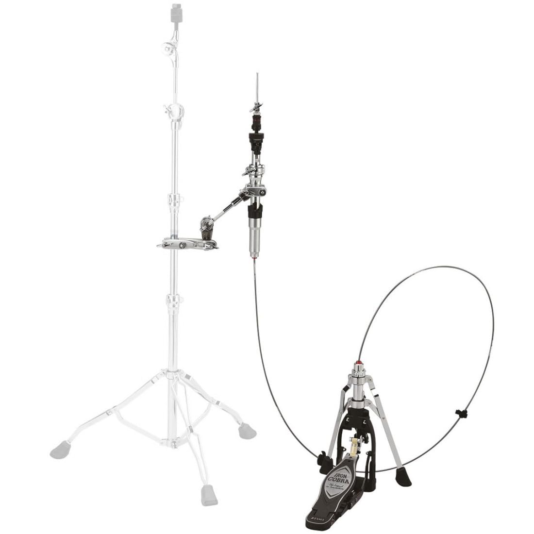 Tama HHH905RH Iron Cobra Serie Remote Cable Hi-Hat Stand + Keepdrum Bacchette per batteria 1 paio