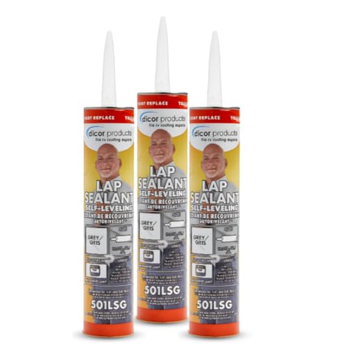 501-LSG Self-Leveling Lap Sealant – Gray RV Roof Caulk – 3 Pack (10.3 oz Each, 30.9 oz Total) – Flexible Sealant for RV Roofs, EPDM, TPO & Rubber Roofing Maintenance | 3 Pack Special