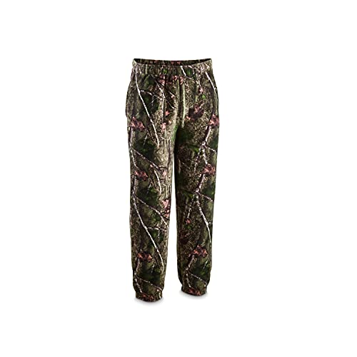 Huntrite Men's Camo Fleece Pants, Lightweight, Athletic Jogger Sweatpants With Pockets, Woodland Camo, Large #TOP4