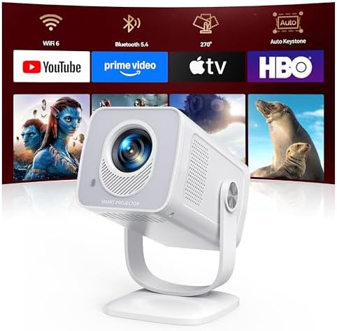 [Android 14|Ottica Corta]Proiettore WIFI6 e Proiettore Portatile Bluetooth 5.4 Two