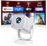 [Android 14|Ottica Corta]Proiettore WIFI6 e Proiettore Portatile Bluetooth 5.4 Two-Way Supporto 1080P 4K Mini Videoproiettore Auto Keystone Rotazione di 270° Per Esterni/Telefoni/HDMI/USB/TV Stick