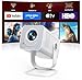 [Android 14|Ottica Corta]Proiettore WIFI6 e Proiettore Portatile Bluetooth 5.4 Two-Way Supporto 1080P 4K Mini Videoproiettore Auto Keystone Rotazione di 270° Per Esterni/Telefoni/HDMI/USB/TV Stick