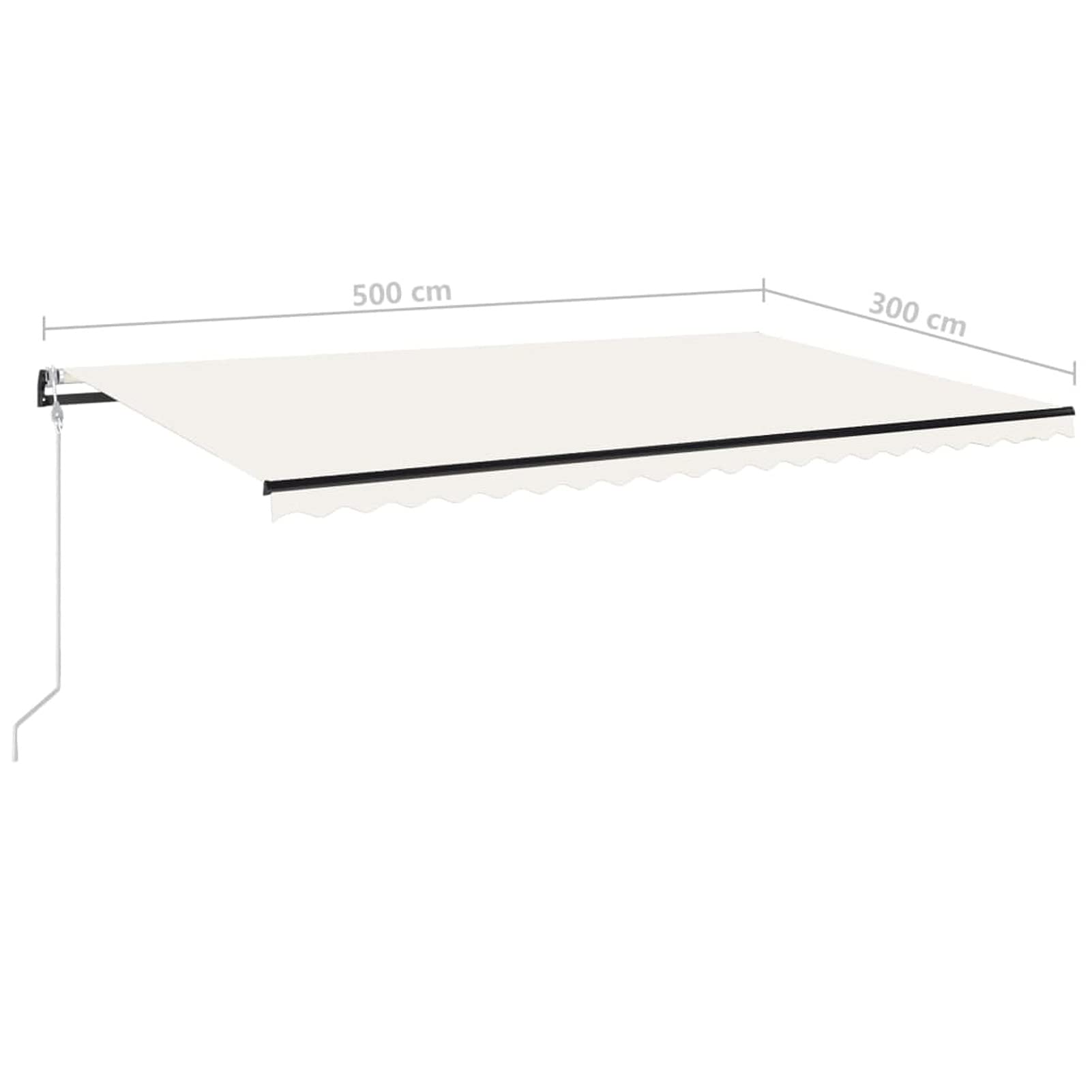 Toldo automático con LED y Sensor de Viento Crema 500x300 cm toldos Exterior terraza Vela toldo Solar Exterior Jardin Telas para toldos