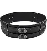 Joukavor Viking Belt Wide Leather Armor Belt Medieval Belt for Men Women LARP