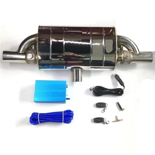Tubo de escape coche universal con silenciadores de valvulas variables y control remoto de 63mm