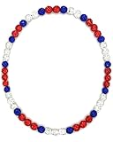 NEXIULT Baseball Ice Necklace, Rhinestone Bling Necklace - Cool Gifts for Men, 18 inch (Red, White, Blue)