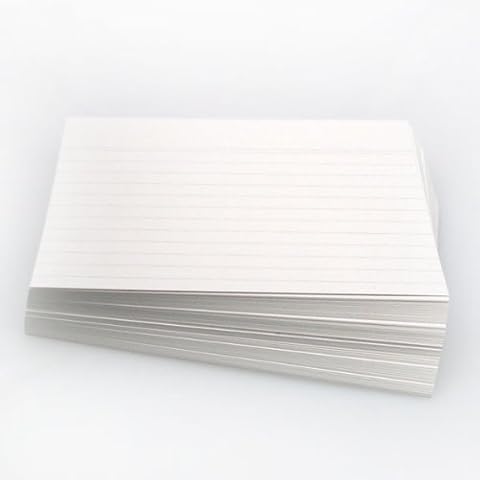 Office Line - Fichas (190 g, DIN A5, 100 unidades, con rayas), color blanco Cover