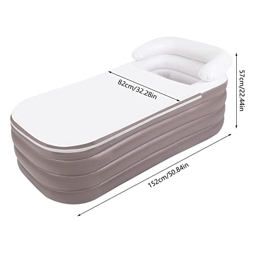 Windwilder Foldable Portable Standing Bathtub Inflatable Bathtub Unisex Spa Bathtub For Shower Stall Hot Bath And Ice Bath 50.84 * 32.28 * 22.44 Inches (Lotus Root Pink) #TOP4