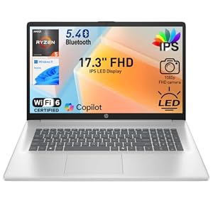 HP 17.3″ FHD IPS LED Anti-Glare 300 nits Laptop, AMD Ryzen 5 7430U 6-...