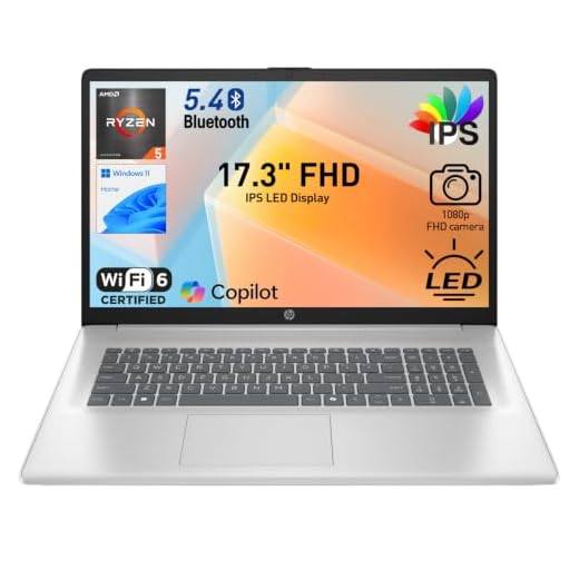 HP 17.3" FHD IPS LED Anti-Glare 300 nits Laptop, AMD Ryzen 5 7430U 6-core CPU, 16GB RAM, 1TB Storage, Webcam w/Shutter, Microsoft Copilot Key, Wi-Fi 6, BT 5.4, Win11 Home, 17-cp3000