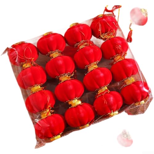 Vibsky Farol colgante decorativo para celebraciones, flocado para superficie resistente a la decoloración, varios tamaños para pantallas personalizadas, luces festivas rojas, juego de 30 piezas