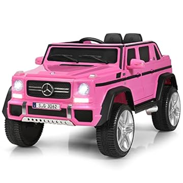 COSTWAY Kids Ride On Car, Licensed Mercedes Benz 12V Battery-powered Electric Vehicle Toy with 2 Motors, Remote Control, Lights, Horn, Music, Suspension Wheels for Boys Girls (Pink)