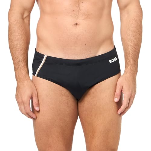 BOSS Mens Iconic Stripe Swim Brief