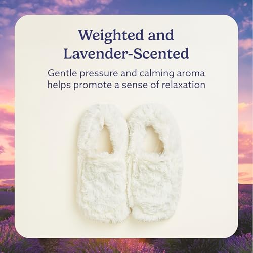 Image of warmies Microwaveable House Slippers for Women - Plush, Soft & Fuzzy Indoor Slippers with Backs & Non-Slip Memory Foam Soles - Cozy Warm Ladies Slipper