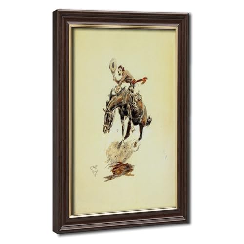 Impression toile cheval cowgirl décoration murale Charles M Russell 30x45
