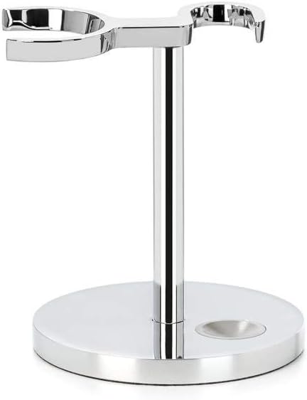 Universal Stand for Razors & Shaving Brushes | Shave Accessory | Chrome Modern Design