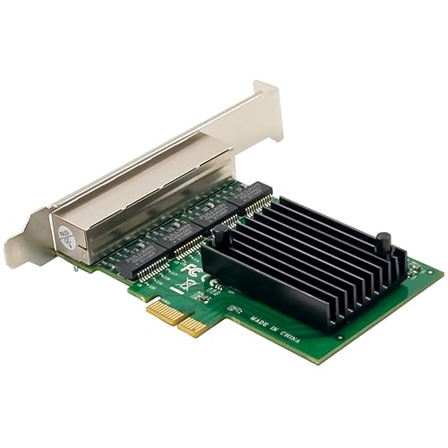 Tarjeta de red Inline Quad Gigabit 4 puertos RJ45 1Gb/s PCIe x1 con soporte Low Profile 51127B miniatura 3