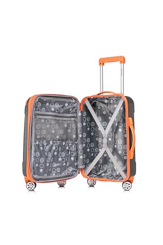 Image of Rockland London Hardside Spinner Wheel Luggage Set, Charcoal, Carry-On 20-Inch and Tote 14-Inch (F1902-CHARCOAL)