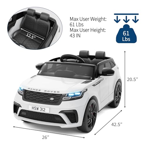 Kids Ride On Car with Remote, Licensed Land Rover Electric Car, Ride On Toys for Kids 3-8 with Mp3 Player, Rocking, Pull Rod - Thumbnail 2