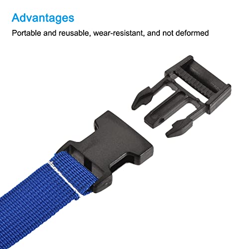 Image of MECCANIXITY Utility Strap with Buckle 1x20 Inch Polyester Quick Release Adjustable Belt for Travel Outdoor Bag Luggage Packing (Blue)