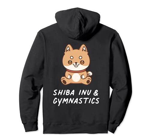 Shiba Inu & Gymnastics Kawaii Sports Japanese Dog Lover Pullover Hoodie, Black