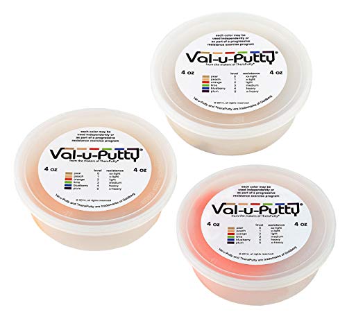 Val-u-Putty Exercise Putty - Pear, Peach, Orange - 4 oz Each - Bundle