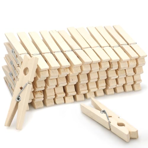 Zeno Mollette per Bucato in Legno – Confezione da 50 Mollette di Legno 7,5 cm con Molla Antiruggine, Mollette Resistenti per Bucato, Stendere i Panni e Lavoretti Creativi
