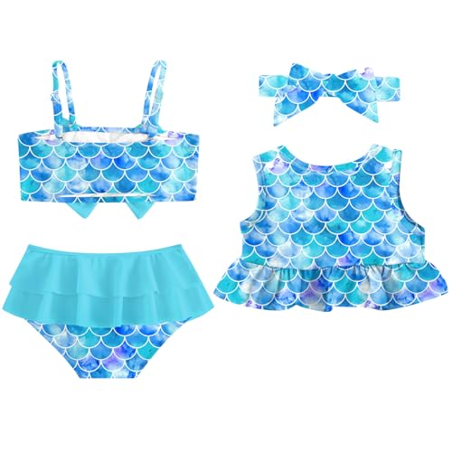 Ahegao 6M-3T Baby Girls Swimsuits for Toddlers Kids 3pcs Bathing Suits Bikini2