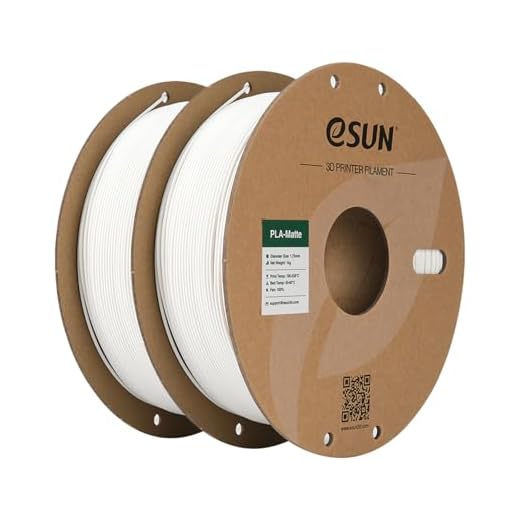 eSUN Matte PLA Filament 1.75mm 3D Printing Filament White PLA, 1kg Cardboard Spool(2.2lbs) 3D Printer Filament for Most FDM 3D Printers, Milky White 2Pack