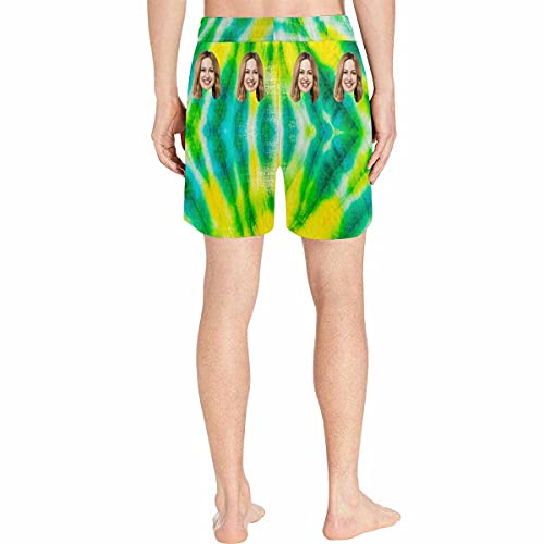 Custom Photo Men's Swim Shorts Trunks Nifty Lips Tie Dye Wife's Face Boardshorts Beach Board Shorts4