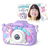 【専門家おすすめ】 キッズカメラ トイカメラ 子ども用 女の子 おもちゃ プレゼント 誕生日 日本語説明書 耐衝撃ケース付き 1080P HD 32GB USB充電 ANYSELECT (パープル)