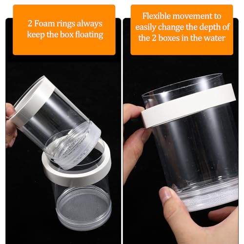 Aufzuchtbecken Aquarium, Schwimmender Ablaichkasten Aquarium Kunststoff Doppelstöckiger Aquarien Isolationsbox Transparent Aquarien Zuchtbecken für Babyfische Garnelen Clownfische Guppy