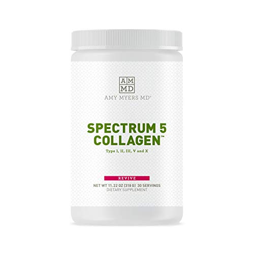 Dr Amy Myers Spectrum 5 Collagen Peptides Powder - Multi Collagen Protein Powder (Type I, II, III, V, X) - Proprietary Blends, Chicken Bone Broth, Hydrolyzed Bovine Collagen, Fish Collagen, Eggshell