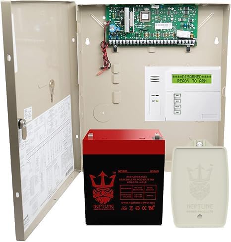 Honeywell VISTA-20P Ademco Control Panel with 6160 Keypad, Neptune NT1250 Battery & Auto-Resetting Transfomer 16.5VAC 40VA