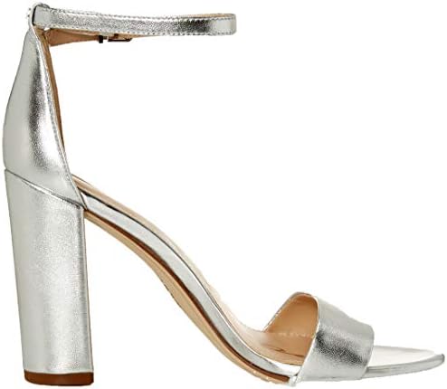 Sam Edelman Women's Yaro Heeled Sandal Soft Silver/Metallic Leather 10.5 Medium US | Image 5