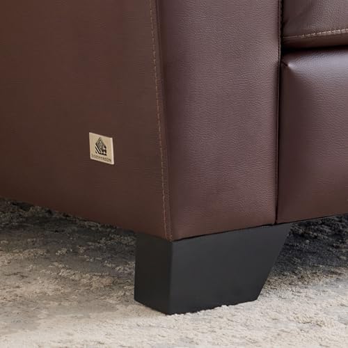 Image of Home Centre | Winchester | Half Leather|Solid Wood | 2 Seater Sofas | Brown | 1 Year Warranty