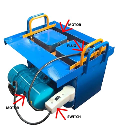 Concrete Block Machine | 30 Bricks/Hour | Custom Molds for Pavers, Fire Pit Blocks, Garden Tiles, Walkway Bricks | Portable & Efficient | DIY Brick Maker | for Home & Commercial Use (blue H5)