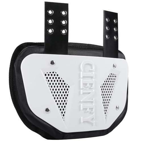 Cienfy Football Back Plate for High-Impact Protection, Universal Football Backplate for Shoulder Pads, for Youth and Adult (White, Adult)