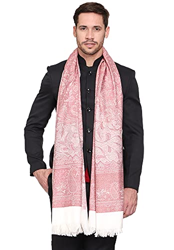 Image of Weavers Villa Men's Paisley Design Woven Poly Wool Blend Gents Shawls, Muffler, Stoles for Men