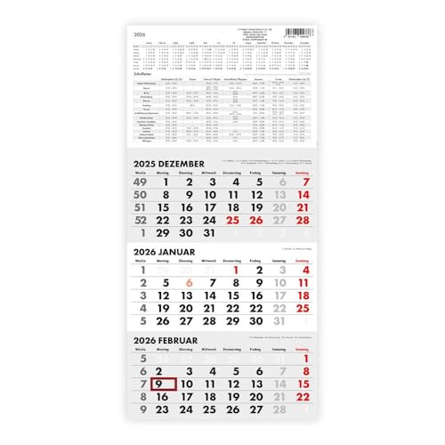 Trötsch Dreimonatskalender Drei-Monatskalender 2026: mit Datumschieber