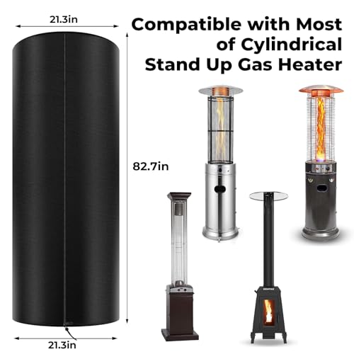 LPG Patio Heaters Cover, Tower Patio Heater Covers, Heavy-duty and Weather-resistant Oxford Fabric, Waterproof, Dust-proof, Snow-proof, Windproof, with Zipper and Storage Bag