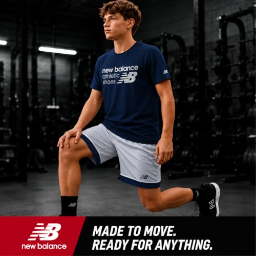 Image of New Balance Boys Short Sets - 2 Piece Active Performance Athletic Shirt and Kids Basketball Gym Shorts for Boys (8-12)