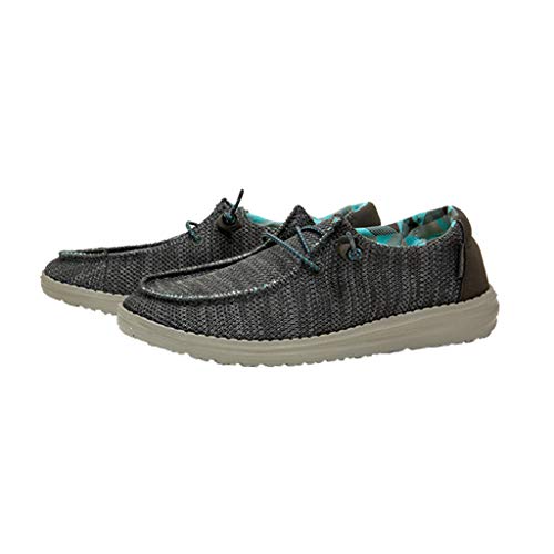 Image of HEYDUDE Women's Wendy Sox Charcoal Size 12 | Women's Shoes | Women's Lace Up Loafers | Comfortable & Light-Weight