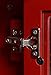 American Furniture Classics OS Home and Office Accent and Display Cabine Glass Door Cabinet, Red Paint