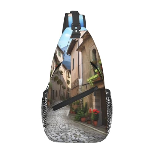 Bolso cruzado diagonal para pecho estilo sport negro miniatura 1