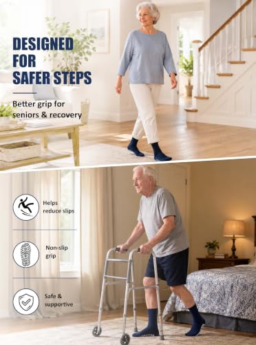 Image of ZAKASA Non Slip Grip Socks: Grippy Socks Men Women Hospital Elderly