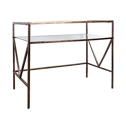 CANDIKO Glass Top Makeup Vanity Dresser Beauty Table Bedroom Dressing Room Small Desk